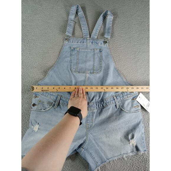 Isabel Maternity Overalls Womens 8 Blue Denim Shorts Bib Shortall Pregnancy NWT - Picture 8 of 12
